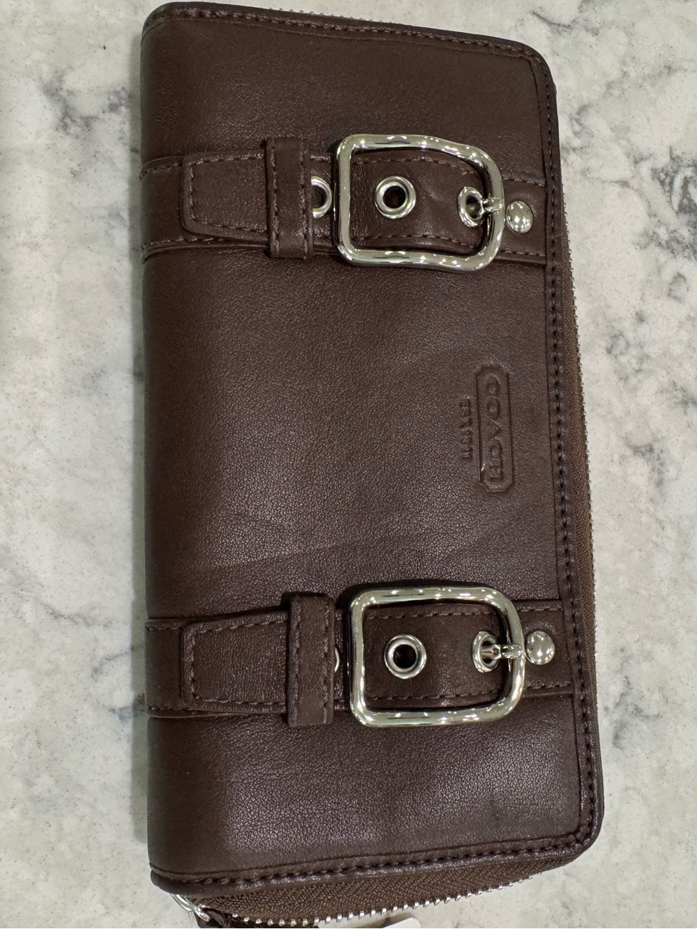 Coach Vintage Zoe F43384 mahogany brown leather accordion wallet NWT - Picture 2 of 6